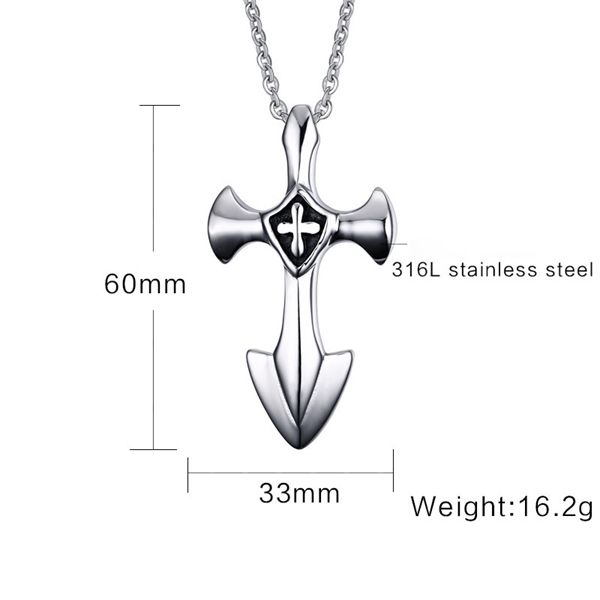 

qwc hbb42 stainless steel necklace sell single 60mm catholicism of the cross gift women jewelry q1209, Bronze;silver