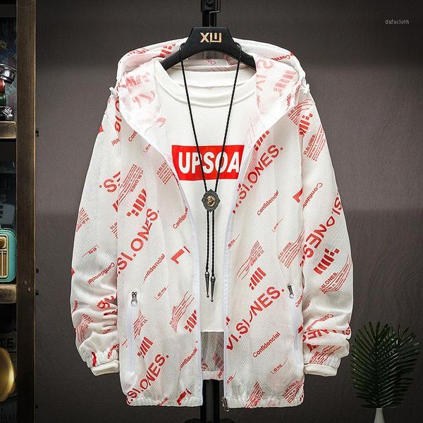 

men plus size zipper jackets coats 2020 summer breathable prints splicing sunscreen thin hooded coats men's travel jacket1, Black;brown