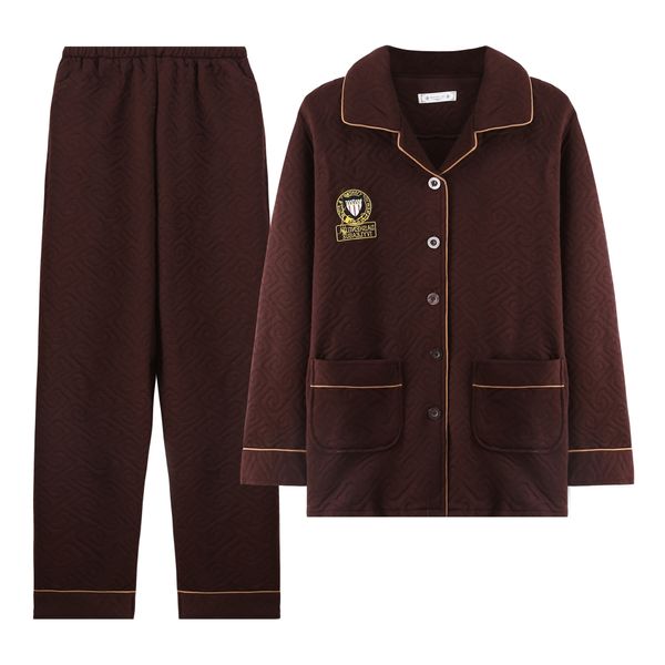 

xl-3xl mens pajama sets winter male sleepwear suits clothing long sleeve +pants 2pcs warm home wear man clothes c55, Black;brown