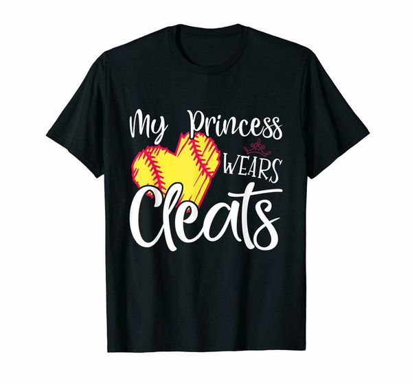 

my princess wears cleats softball mom baseball black t-shirt gift for mommy printing tee tshirt sport hooded sweatshirt hoodie