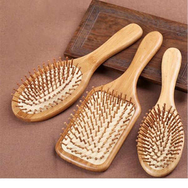 

1pc wood comb professional healthy paddle cushion hair loss massage brush hairbrush comb scalp hair care healthy bam jlljpj, Silver