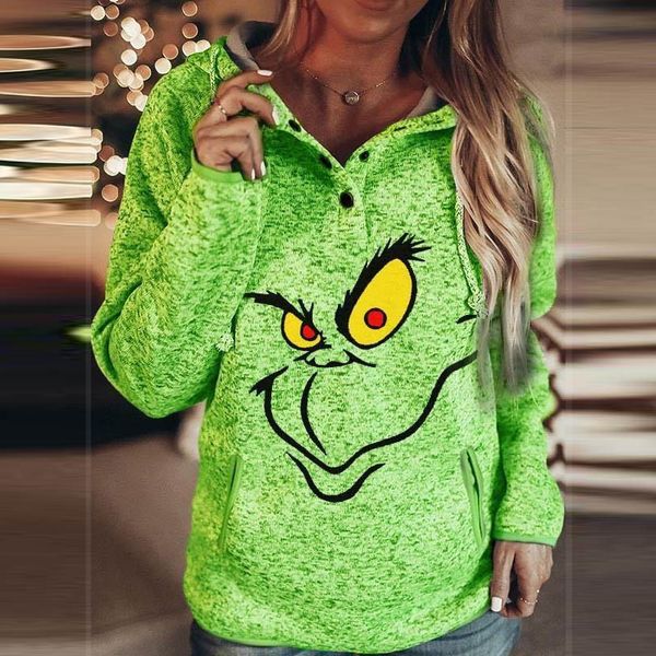 

new long sleeve how the grinch stole christmas sweatshirt letter printing sweatshirt women fall 2020 women clothing hoodies women, Black