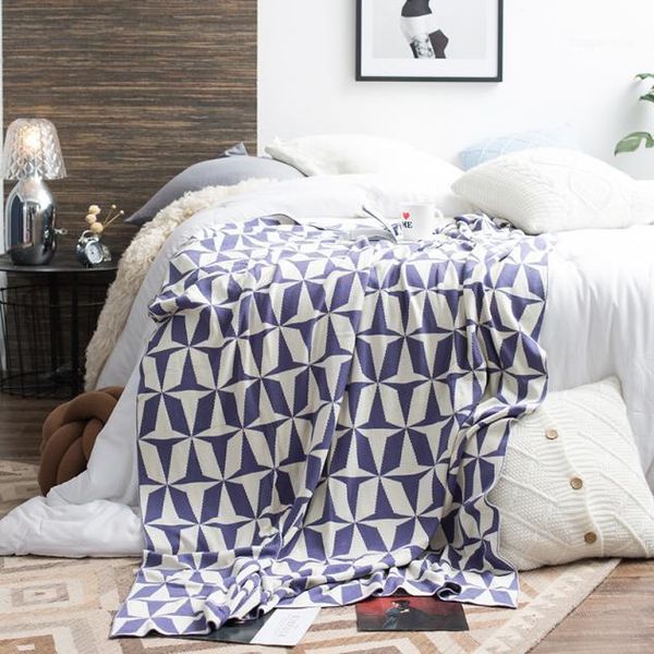 

blankets geometric modern series blanket pure cotton knitting soft comfort siesta sofa bed cover home textile throw 1pcs1