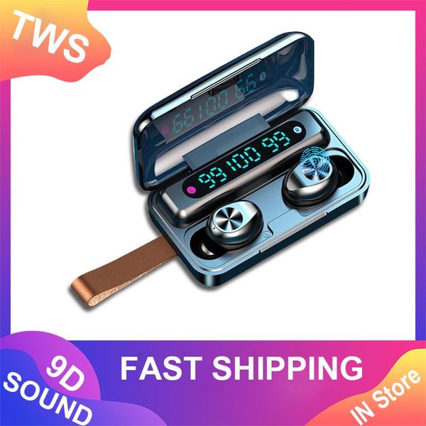 

bluetooth f9-11 touch cd pattern bluetooth earphones wireless headset with microphone sports waterproof headsets charging box