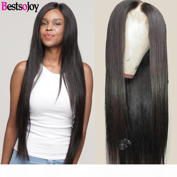 

ojoy lace part wigs brazilian hair wigs straight hair human with swiss lace wig middle part, Black;brown