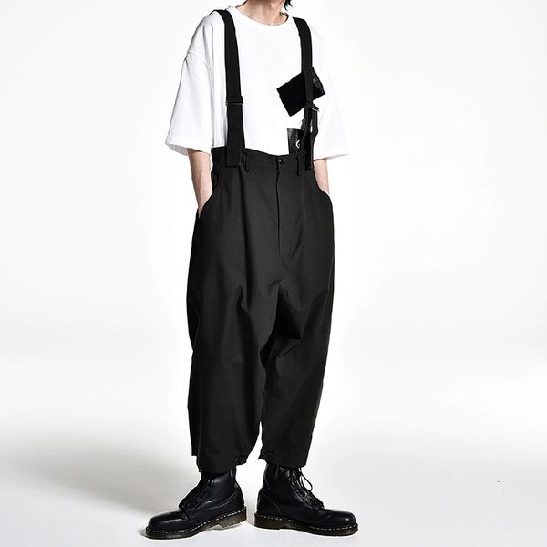 

2021 new s-6xl leg-wide men's culottes braces are loose. tuut, Black