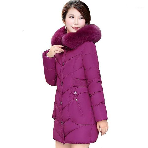 

women's winter coat, collar overcoat, paka long warm overcoat, 20191, Black