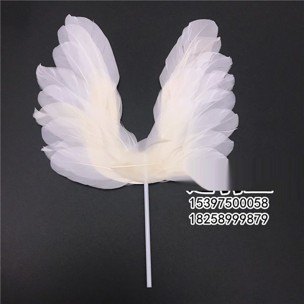 

zslxt new plug-in cake angel feather decoration new wing decoration plug-in ornament 2pbaf feather angel wing cake cakeornament