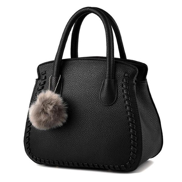 

2021 new woman handbags fashion office messenger bag retro korean version women totes bag trend hairball ornaments handb
