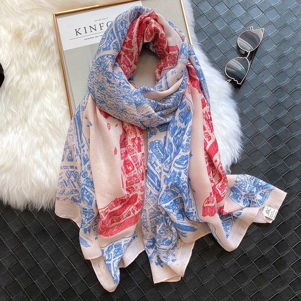 

women scarf 2020 design print cotton hijab scarves lady shawl wrap foulard brand horse pashmina female headband stoles jllont carshop2006, Blue;gray