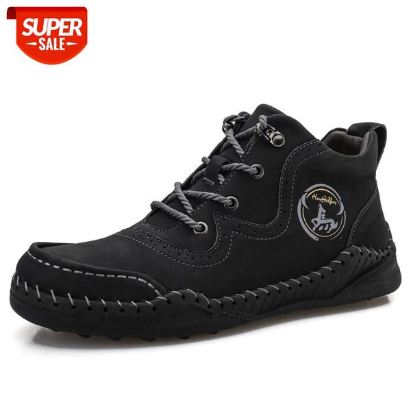 

2020 mens shoes autumn winter boots retro style ankle boots lace up casual men wear-resistant zapatos #pk1e