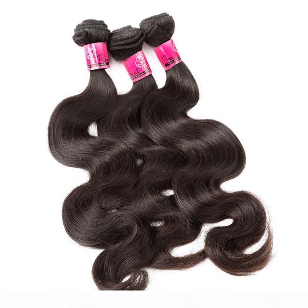 

4pcs lot natural color dyeable brazilian hair weave bundles 100% human body wave hair extensions hair weft greatremy drop shipping, Black