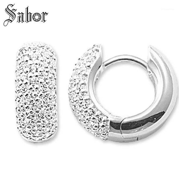 

hoop earrings creole white pave party gift for women earring 2021 new zirconia fashion jewelry1, Golden