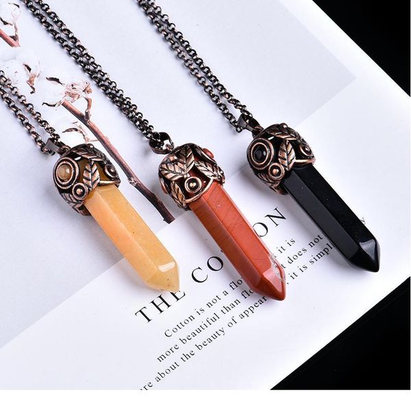 

1pc natural crystal mineral ornaments vintage crystal pointing magic repair magic yoga divination amulet energy pendant qylpot, Black