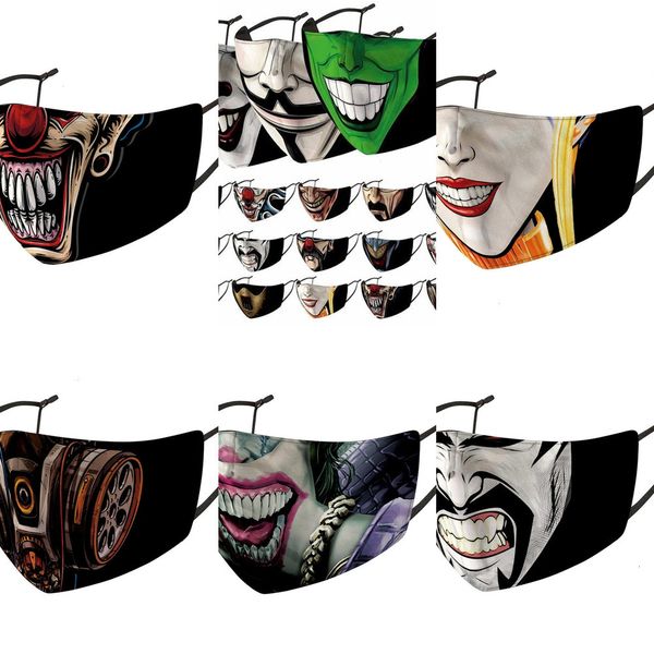 

factoryvtxzprinted black masks clown fashion classic designer face facemask dustproof windproof and haze replaceable pm2.5 filter w