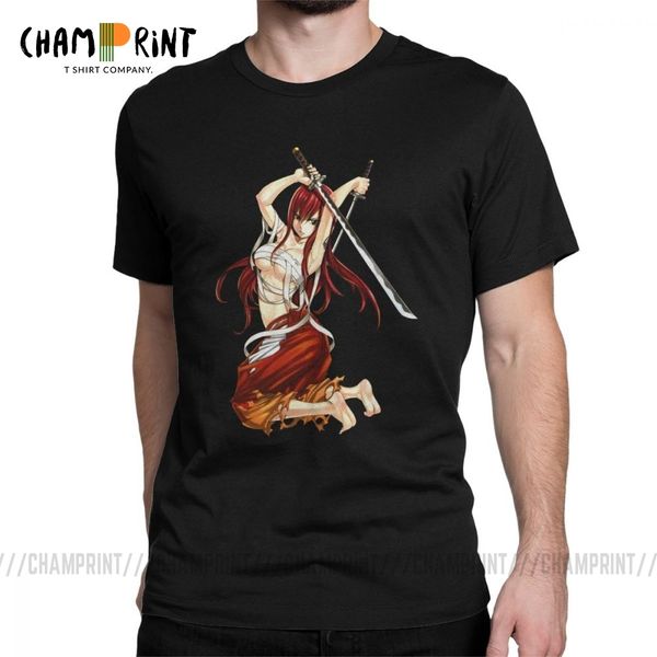 

fairy tail t shirt for men erza summer short sleeve funny t-shirts crew neck cotton tees sport hooded sweatshirt hoodie