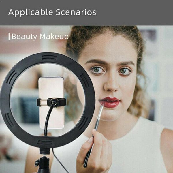 

10 inch dimmable cold warm led studio camera ring light lamp light tripods with video p fill table ring phone