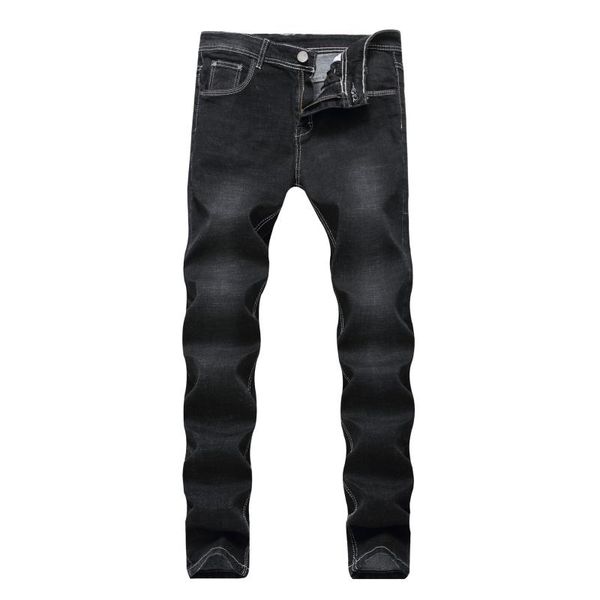 

men's jeans hoo 2021 men straight stretch cultivate one's morality black, Blue