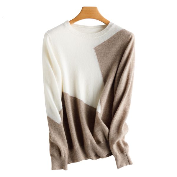 

2021 quality women's blouse 100% pure goat cashmere knitted high sweaters soft ladies and warm clothes m1of, White;black