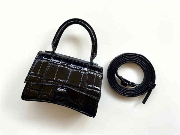 

designer b hourglass balenciga bag autumn winter underarm bag leather women's bag crocodile diagonal straddle one shoulder