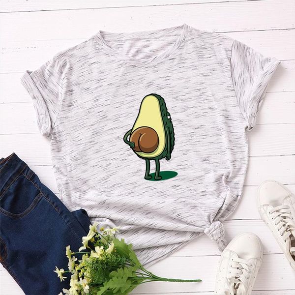 

women t shirt plus size 100% cotton vogue tshirt avocado cartoon vogue t shirt women o neck short sleeve harajuku top, White