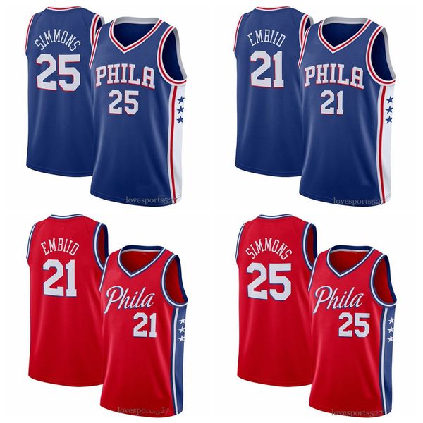 

men philadelphia 76ers throwback joel 21 embiid ben 25 simmons hardwoodclassics basketball jersey basketball shorts 821, Black;red