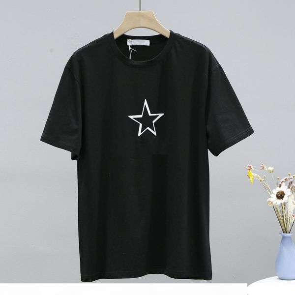 

20ss pentagram style mens t shirt for man women couple summer fashion casual street t-shirt loose sport couples vintage tshirts, White;black