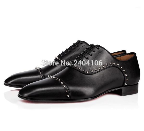 

shooegle brand rivet studded oxfords man business office dress shoes formal cross-tied black leather shoes men big size eu38-451