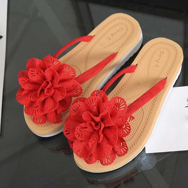 

llogai platfrom slides slippers women slippers summer flower beach casual open toe flip flop female wedge shoes zapatillas mujer, Black