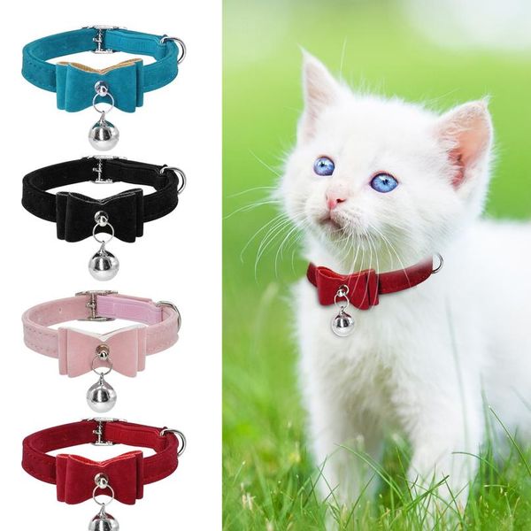 

cute small puppy cat collars velvet bowknot kitten cat collar bowknot necklace with bell for dogs cats chihuahua yor qyludc