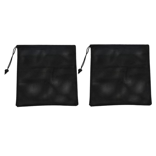 

2x mesh drawstring storage ditty bags washable reusable stuff sack