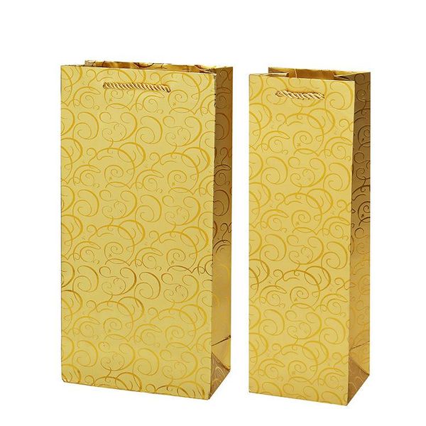 

gift wrap 20 pcs golden paper bag, hand red wine box single and double
