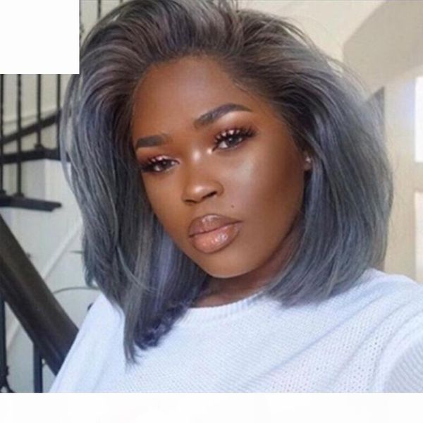 

front human hair wigs with baby hair pre plucked brazilian remy hair full end straight short bob wig for black women, Black;brown