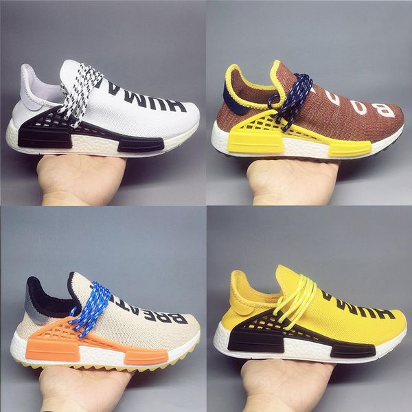 

wholesale pharrell williams hu trail nerd men running shoes noble ink core black white red sport sneaker shoes
