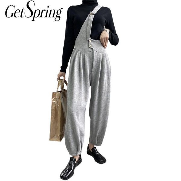 

getspring женщины брюки capris vintage мешковатые штаны женщины серый черный спортивный костюм повседневный длинные высокие талии брюки 2020, Black;white