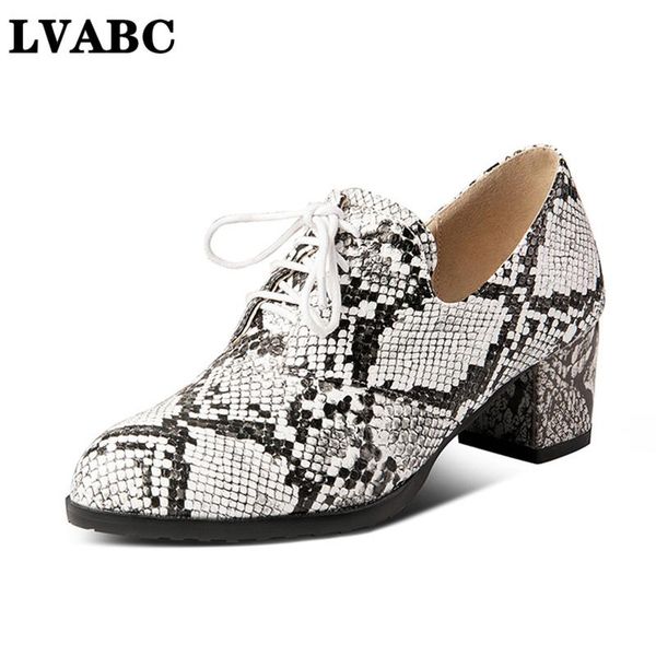 

dress shoes 2021 snake style high heel women spring lace up thick ladies office casual woman pumps, Black