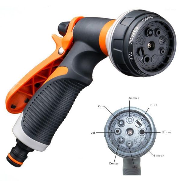

8patterns water nozzle head hose sprayer garden spray auto car washing home water nozzle head 19*16*6cm. gk1