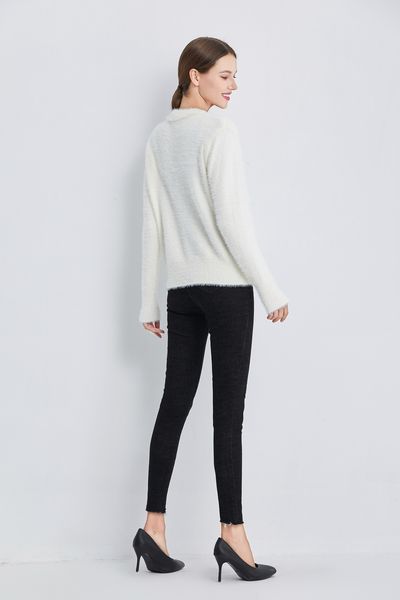 

soft mesh wool breasted large female button cardigan olhl, White;black