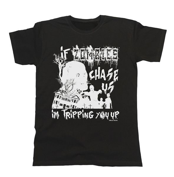

gift if zombies chase us im tripping you up mens short sleeve hoodie designers t shirts sweatshirt