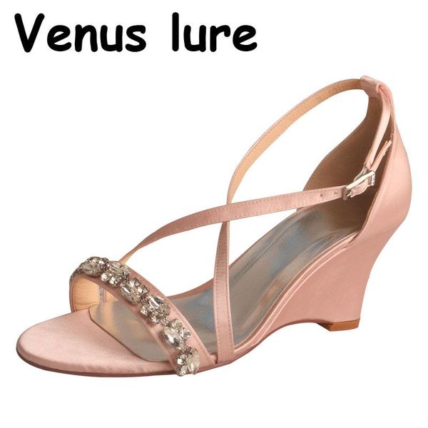 

sandals dusty pink wedge wedding shoes peep toe gladiator young style, Black