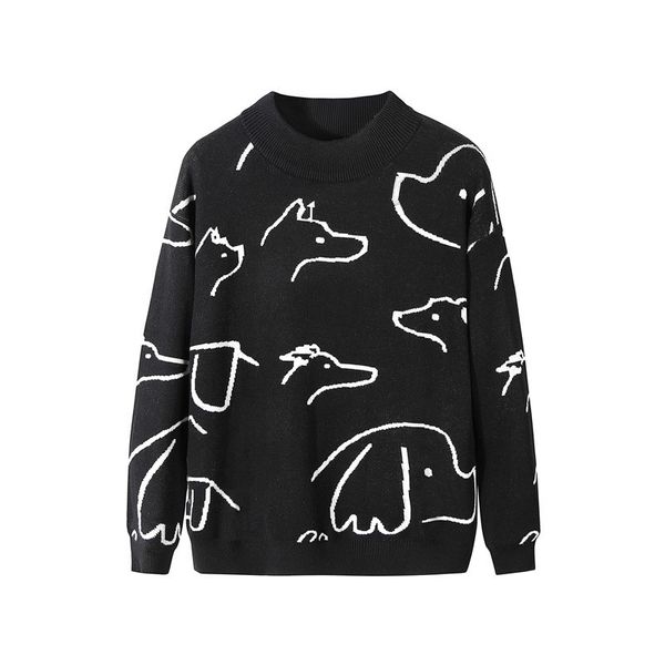 Maglione Uomo Abbigliamento Autunno Pullover Pull Homme Maglione Cappotto Ricamo Cartoon Dog Maglione lavorato a maglia Pullover Abbigliamento per uomo 201120