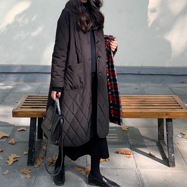 

winter 2020 new korean version loose medium long cotton clothing all kinds of small cotton clothes women bread clothes ja1, Black
