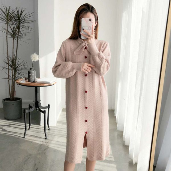 

women's autumn knitted and new winter long lantern sve fashion mature temperament sweater korean loose materni drs, White