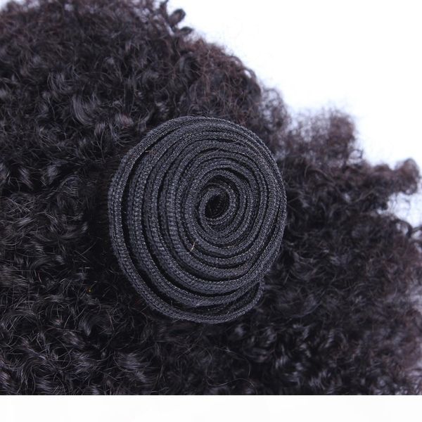 

mongolian afro kinky curly hair bundles deals honey queen hair products 1 pcs human hair weaving none remy, Black
