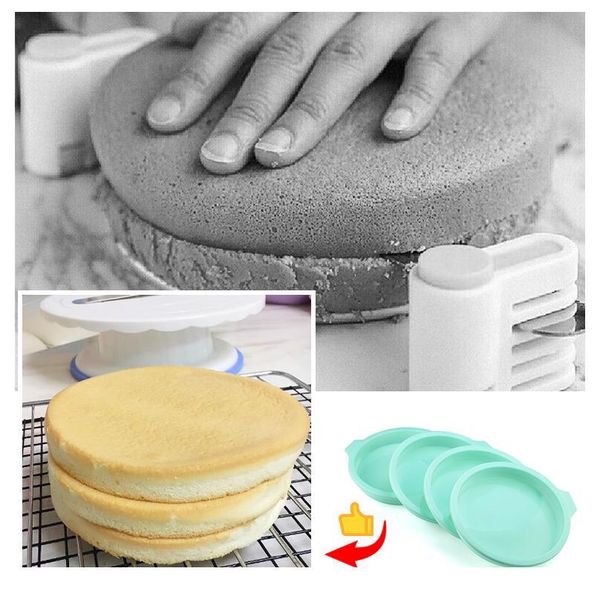 

4/6/8pcs sile layer mousse melaleuca cake round dessert cutting-molds forms for cooking confectionery bak jllngo