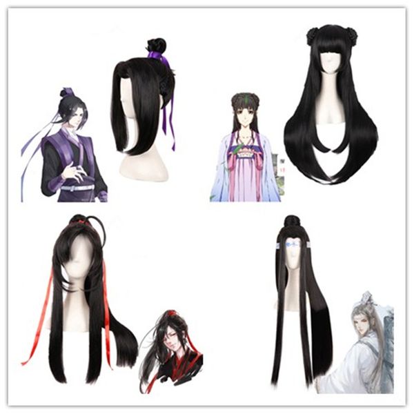 

costume accessories anime mo dao zu shi grandmaster of demonic cultivation wei wuxian cosplay wig for halloween party synthetic hair role pl, Silver
