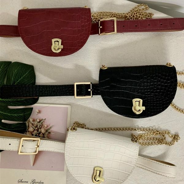 

mini girl waist pack hip hop personalized vintage waist belt bag white black fashion phone pouch summer women pack da60yb