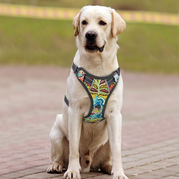 

no pull nylon dog harness vest reflective k9 dog harness adjustable printed pet puppy harnesses for small medium large d sqcesb