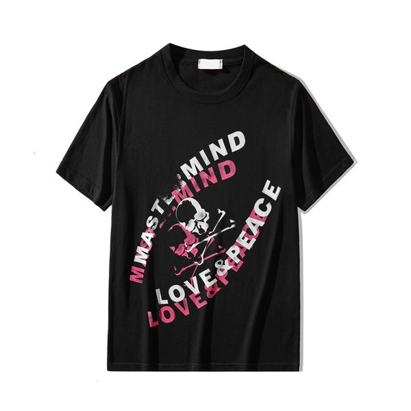 

2021 japanese dark mmj summer trend brand new color block letter skull o-neck men's and women's cotton t-shirt xe36, White;black