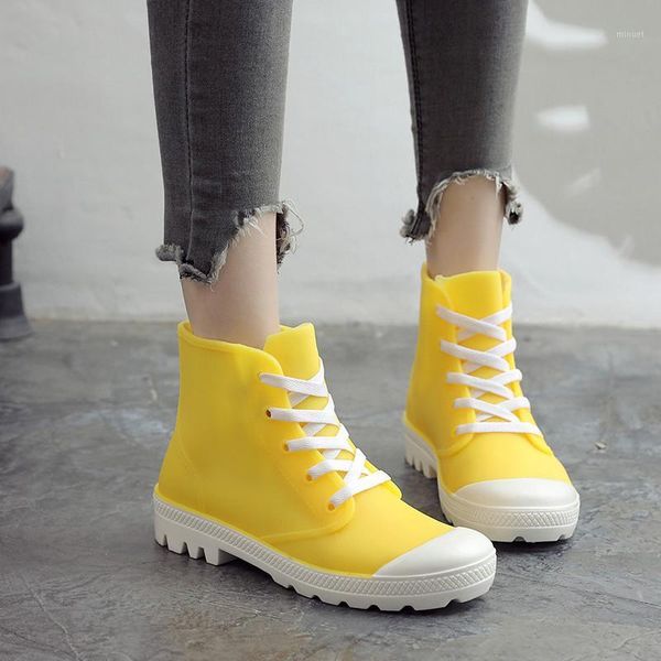 

new woman rain boots ankle boot for woman waterproof solid color shoes spring autumn rain boots non-slip female casual 7891, Black